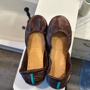 Tieks Metallic Brown Leather Flats